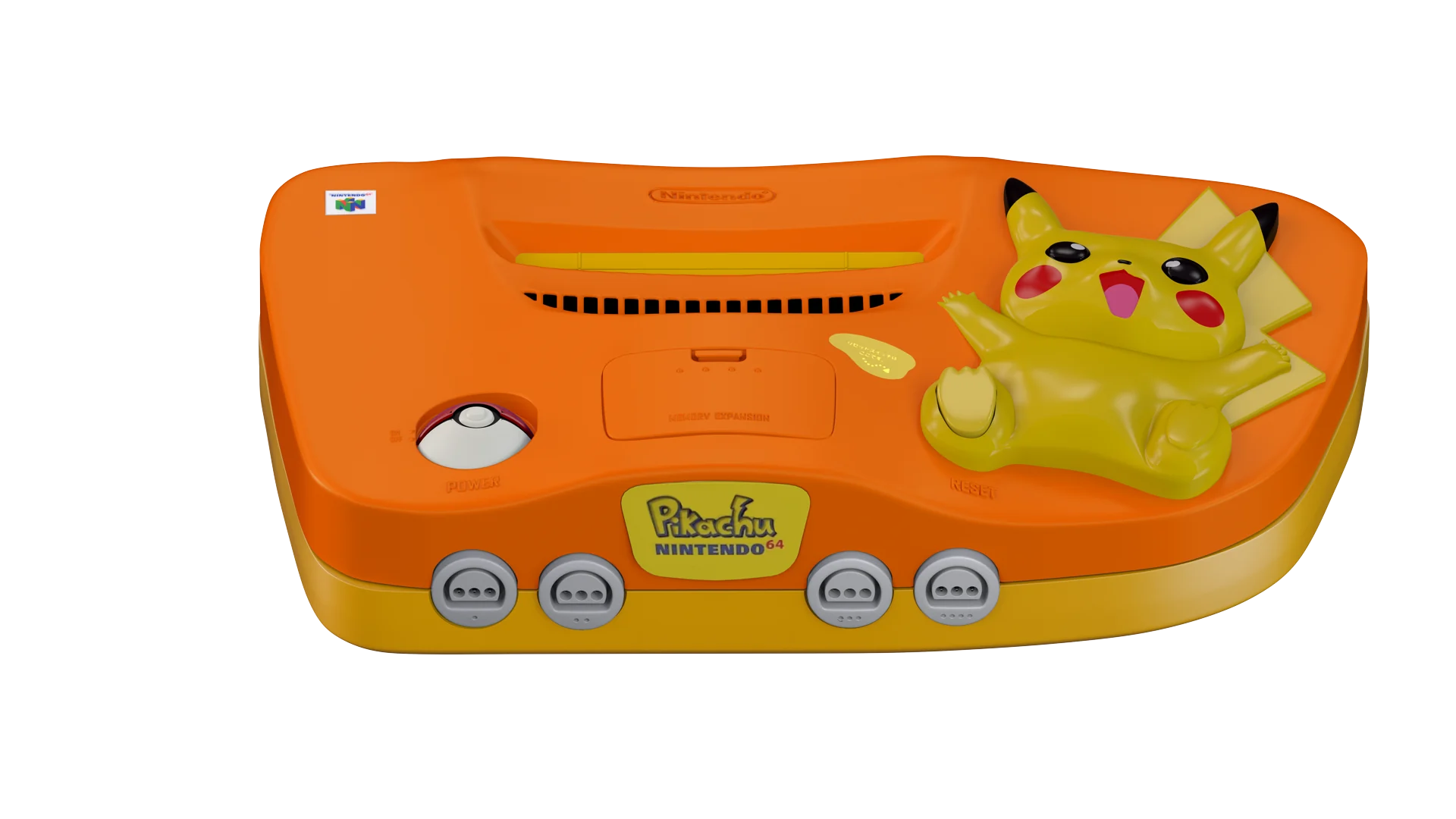 Orange Pikachu Nintendo 64 limited edition console recreation