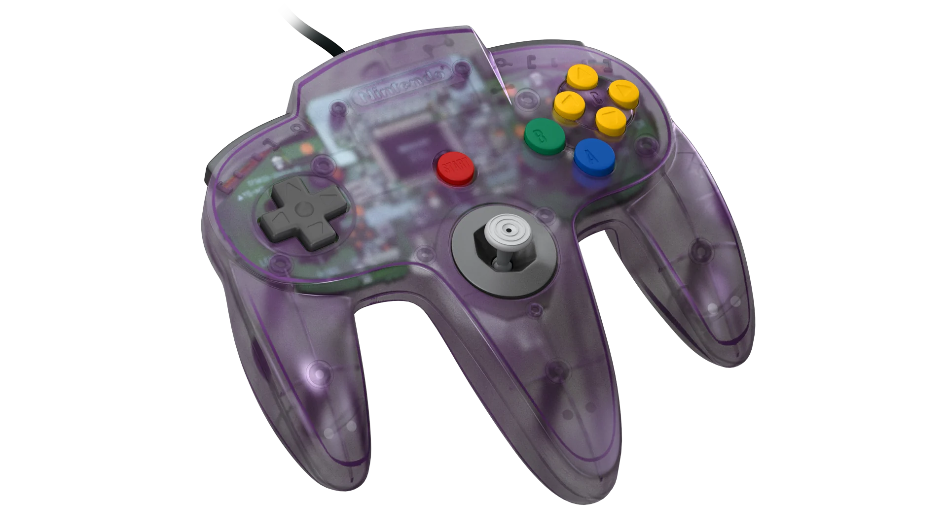 Atomic Purple Nintendo 64 controller with modeled internal structures visible